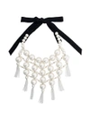 MOY PARIS EMBELLISHED TASSEL BIB NECKLACE,PM02RWHITEWTNAVY12597782