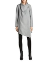 Allsaints City Monument Coat In Light Gray Marl