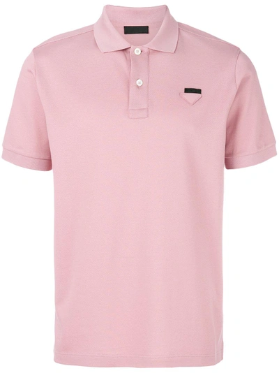 Prada Logo饰polo衫 In Pink