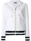 VERSACE studded stripe detail zipped hoodie,A79040A21787812603324