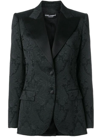 Dolce & Gabbana Jacquard Blazer In Black