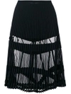 VERSACE SHEER PANELLED PLEATED SKIRT,A78629A21937712603274