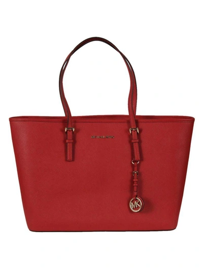 Michael Kors Jet Set Travel Tote In Bright Red