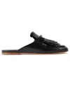 Tod's Studded Fringed Mules In Bnero