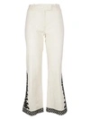 TORY BURCH EMBROIDERED FLARED TROUSERS,10255916