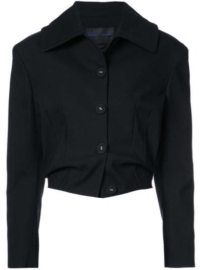 Proenza Schouler Elasticized Button-front Jacket In Black