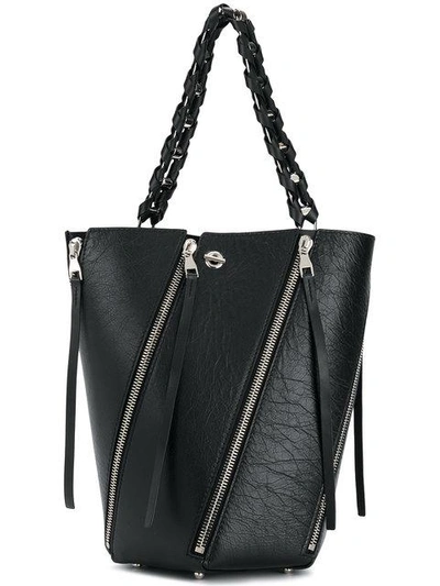Proenza Schouler Medium Hex Zip Leather Bucket Bag - Black