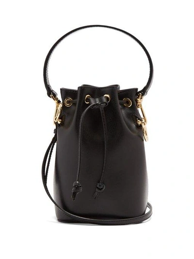 Fendi My Treasure Leather Bucket Bag In Black