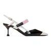 PRADA Black & Pink Logo Pointy Heels,1I296I AZ3 065
