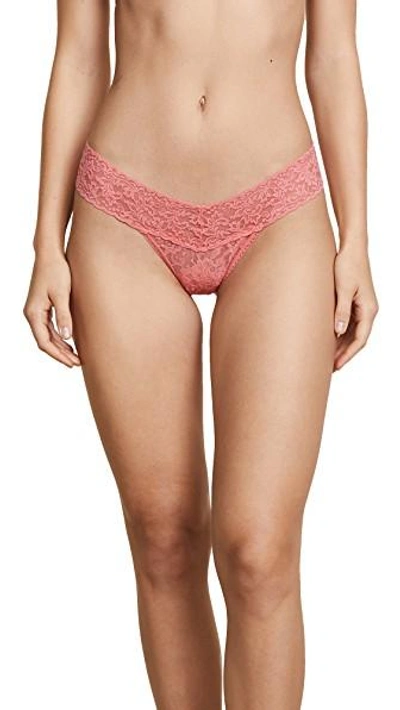 Hanky Panky Signature Lace Low Rise Thong In Peachy Keen
