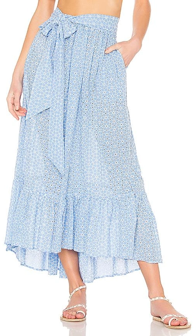 Lisa Marie Fernandez Blue/white Nicole Cotton-voile Maxi Skirt