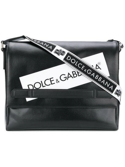 Dolce & Gabbana Logo拼接邮差包 In Hniblack