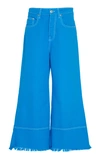 MSGM SOLID COLOR BULL DENIM CULOTTE JEANS,2441MDP41L18429484