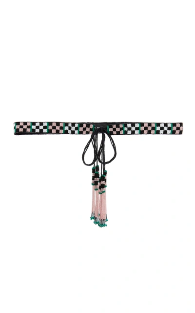 Isabel Marant Savana Beaded Tasseled Belt In Pink