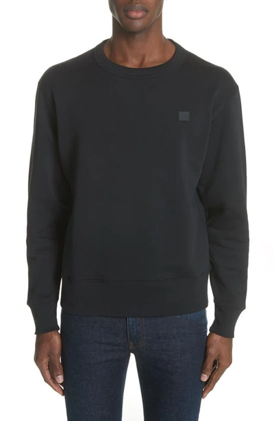 Acne Studios Fairview Face Crewneck Sweatshirt In Black