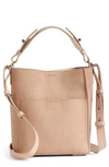 ALLSAINTS MINI MAST LEATHER NORTH/SOUTH TOTE - PINK,WB274M