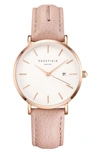 ROSEFIELD THE SEPTEMBER ISSUE LEATHER STRAP WATCH, 33MM,SIBE-I81