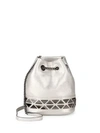 VINCE CAMUTO TRIANGLE CHAIN BUCKET BAG,0400097046312