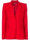 Alexander Mcqueen Peak-lapel Single-breasted Wool-blend Jacket In Red