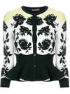 ALEXANDER MCQUEEN FLORAL PRINT PEPLUM CARDIGAN,507931Q1WKS12614745