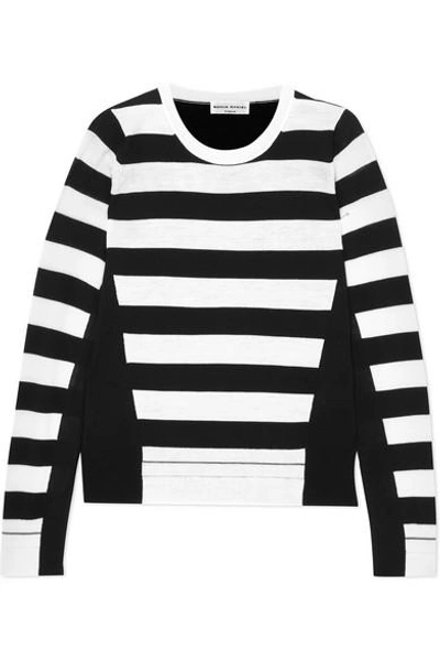 Sonia Rykiel Striped Wool Jumper In Black