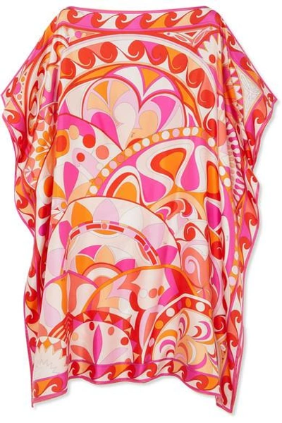 Emilio Pucci Nigeria Printed Silk-satin Twill Kaftan In Pink