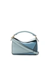 Loewe Mini Puzzle Calfskin Leather Crossbody Bag - Blue In Blue