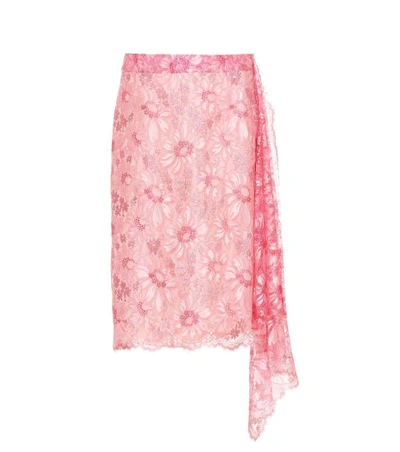 Calvin Klein 205w39nyc Asymmetric Lace Skirt In Pink