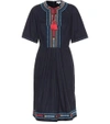 Talitha Anita Embroidered Cotton Dress In Blue