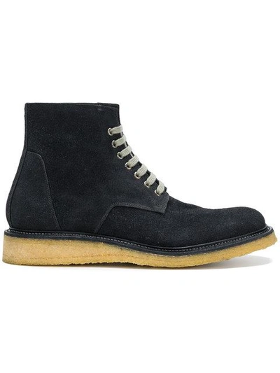 Rick Owens Lace-up Boots In Blue
