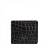 MAXWELL SCOTT BAGS MEN S STYLISH MOCK CROC BLACK LEATHER CARD WALLET,2434964