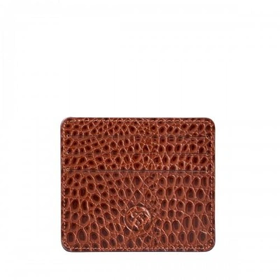 Maxwell Scott Bags Handcrafted Faux Crocodile Leather Credit Card Case
