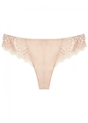 Simone Perele Caresse Lace-side Cheeky Tanga In Nude