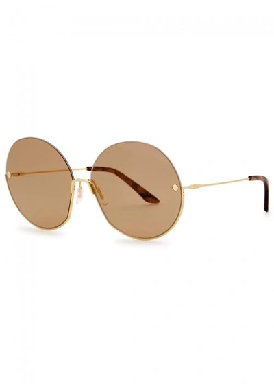Moy Atelier Sense Of Sonder 12kt Gold-plated Sunglasses In Brown
