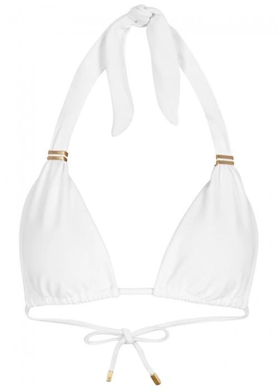 V I X Paula Hermanny Bia White Halterneck Bikini Top