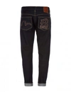 EVISU CARROT-FIT SEAGULL AND KANJI EMBROIDERED SELVEDGE JEANS