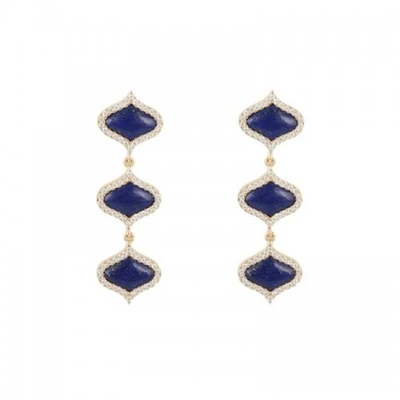 Gyan Jewels Lattice Earrings Lapis Lazuli