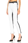 Re/done High-rise Two-tone Ankle Crop Jeans In White,black
