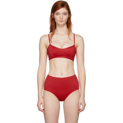 Her Line Red Suzi Bralette Bikini Top