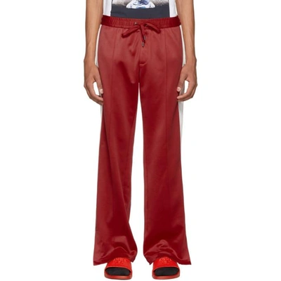 Versace Red And White Side Band Track Trousers In A933 Red/wh