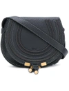 Chloé Chloe Small Marcie Grained Calfskin Saddle Bag In Black