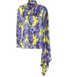 BALENCIAGA PRINTED SILK SATIN BLOUSE,P00295843