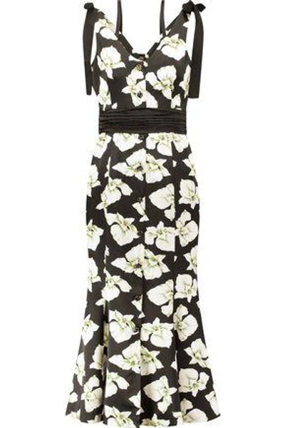 Cinq À Sept Blakely Floral-print Mermaid Midi Dress, Black Multi