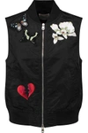 CINQ À SEPT WOMAN KINGSTON EMBROIDERED SHELL GILET BLACK,US 4772211933816621