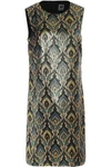 M MISSONI WOMAN GLOSSED PRINTED MINI DRESS GREEN,GB 7371418045392147