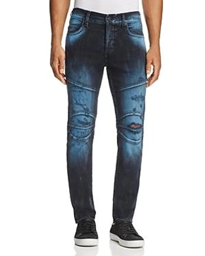 True Religion Rocco Distressed Moto Skinny Jeans, Ejid Blue Blaze