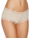 Hanky Panky Floral-lace-trim Boyshort 681211 In Oatmeal