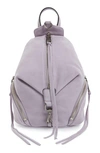 REBECCA MINKOFF MINI JULIAN NUBUCK LEATHER CONVERTIBLE BACKPACK - PURPLE,HH17FNUB66