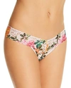 Hanky Panky Melissa Floral-print Low-rise Lace Thong In Multi Floral