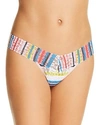Hanky Panky Brighton Striped Low-rise Lace Thong In Multi Stripe